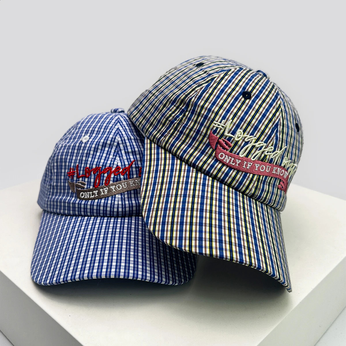 Plaid Letter Embroidery Floral Baseball Hats Breathable Unisex Sweet Sunshade Korean Versatile Peaked Caps Fashion Outdoor 250321