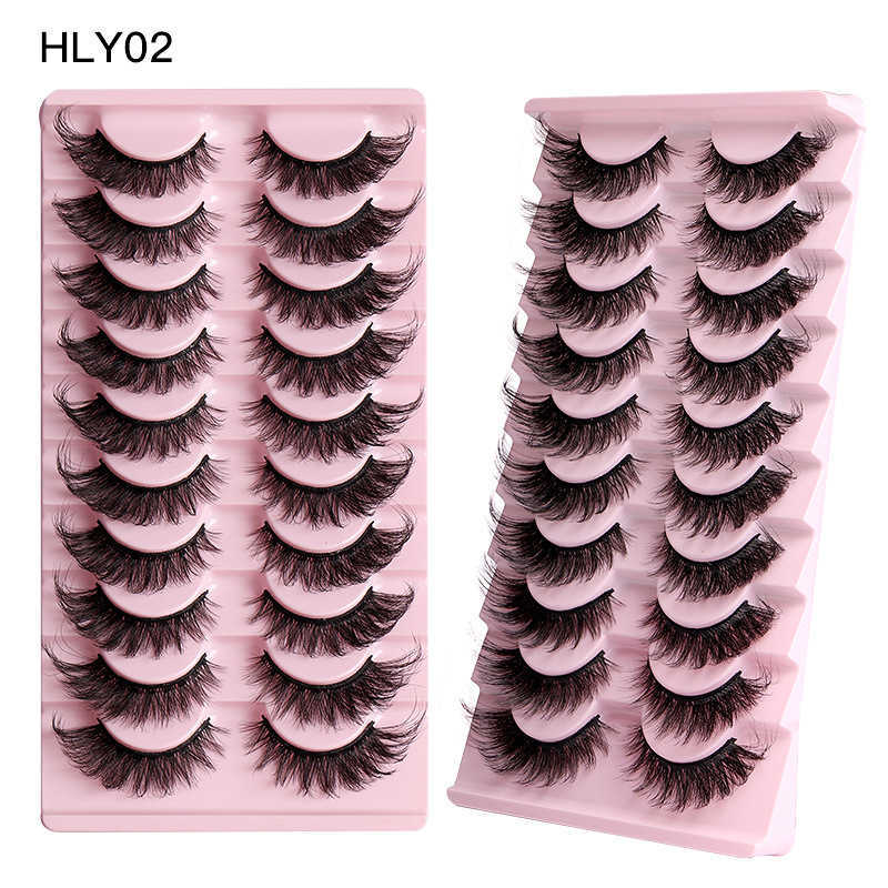 10 pairs of fox eye fox series false eyelashes thick curled and curled elongated mink fur at the tail and a whole eyelash W250324