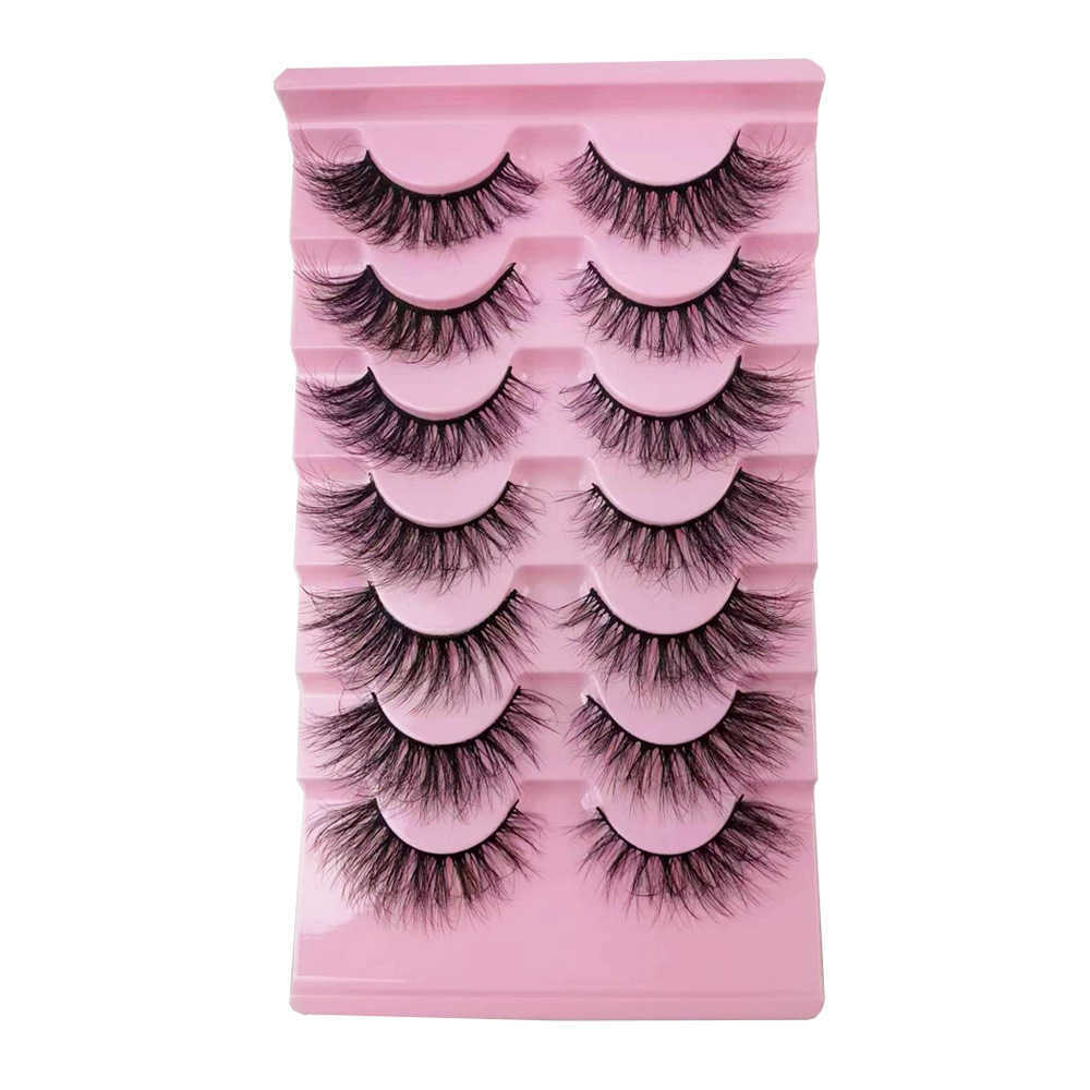 7 pairs of striped eyelashes curled up slender messy explosive thick exaggerated false eyelashes W250324