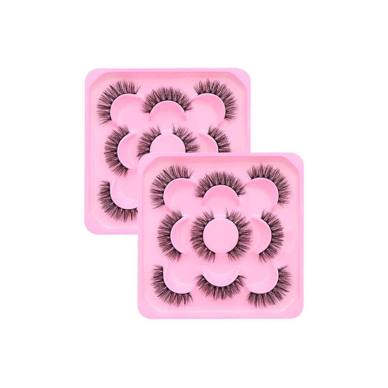 Five pairs of large capacity thick curled and full length false eyelashes W250324