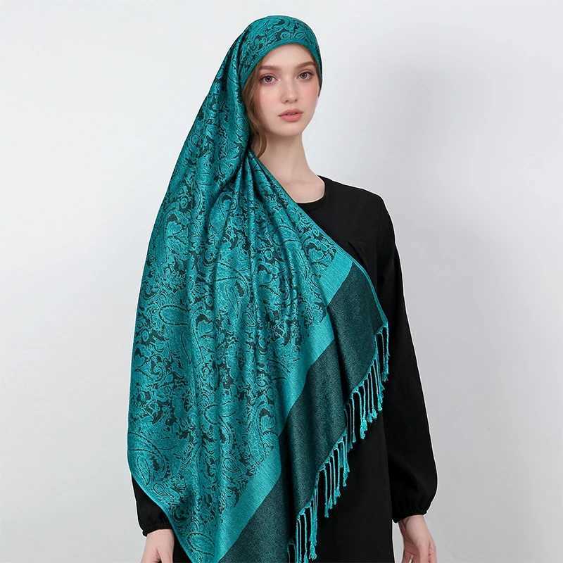 Jacquard scarf luxurious and fashionable thick and soft womens scarf stole shawl Muslim headscarf wrapped neck headscarf X250324