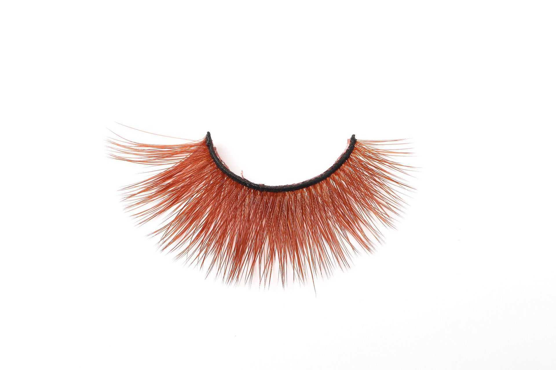 Colorful synthetic false eyelashes exaggerated stage creative makeup transparent stem thick and curly W250324