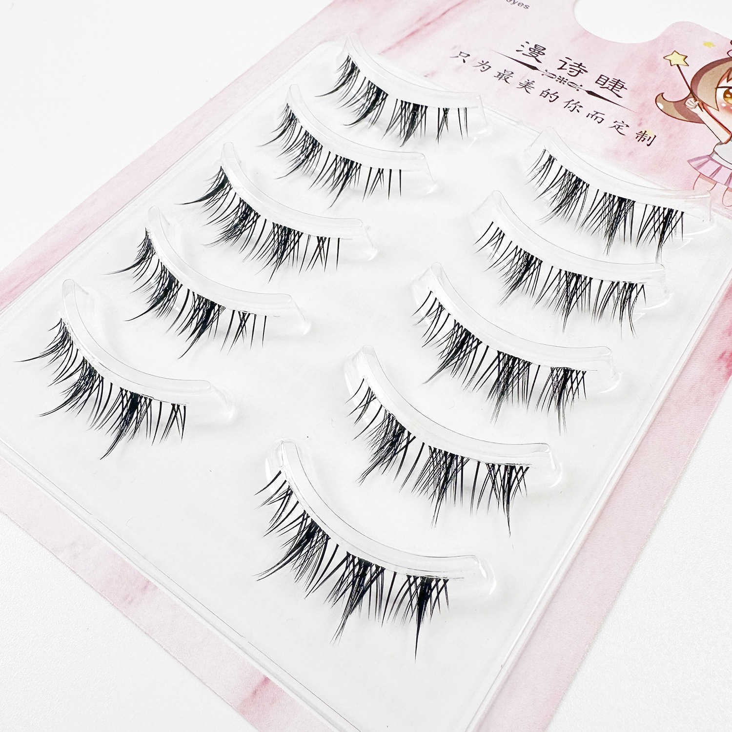 Light Mixed Blood Little Devil False Eyelash Full Thick Segmentable COS Grafted Eyelash Long Style Five Pair W250324