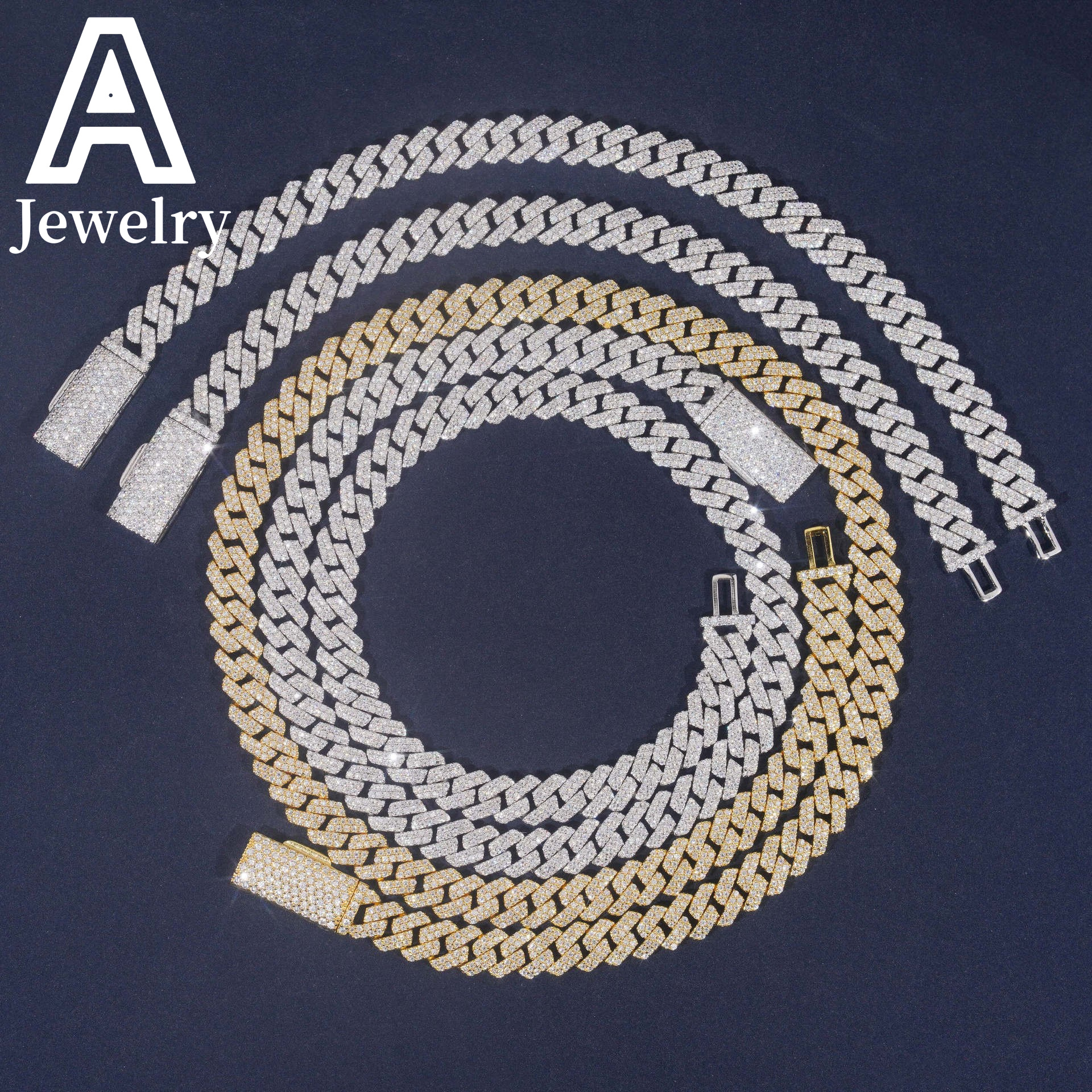 Fast shipping hip hop jewelry for men women custom 925 sterling silver Iced out 8mm moissanite cuban link chain