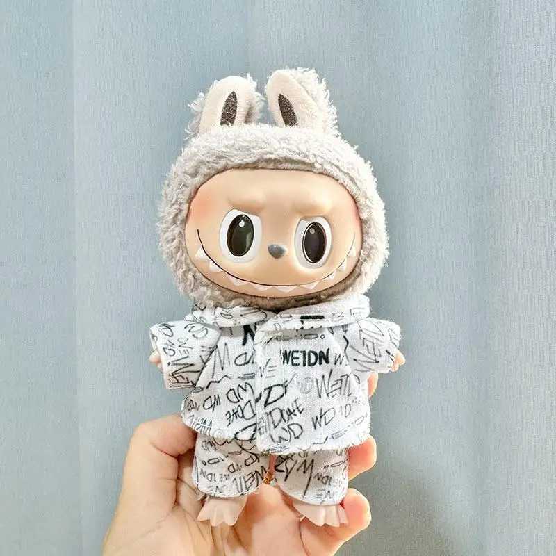 17cm mini plush doll clothing accessory suitable for Korean K-pop Exo Labubu idol doll couple college street sweater clothingXJ250324