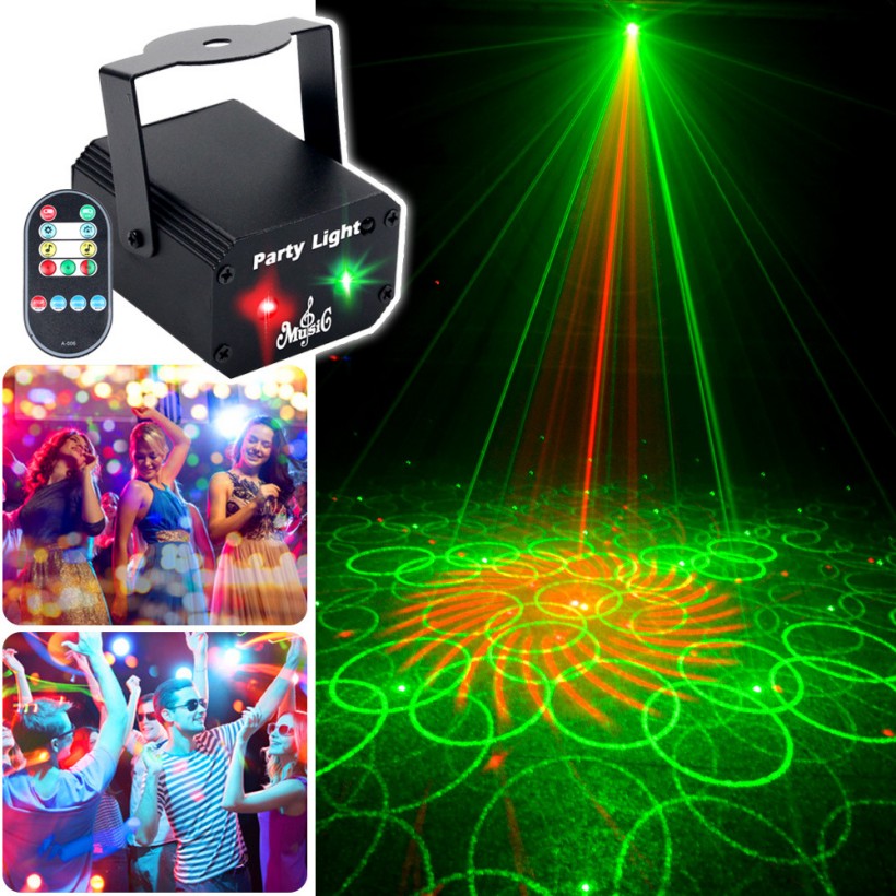 MINI 32 Patterns RG Laser Projector Party Light DJ Dance Disco Bar Family Christmas Effect Stage Lamp Show Y11 for DJ Disco Show