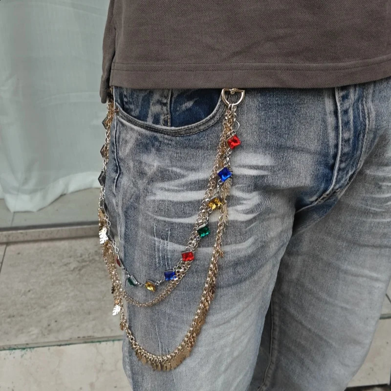 Tassel Pants Chain Neo Gothic Fashionable Men And Women Waist Pendant Jeans Motorcycle Chain Accessories Hip Hop Jewelry 250324