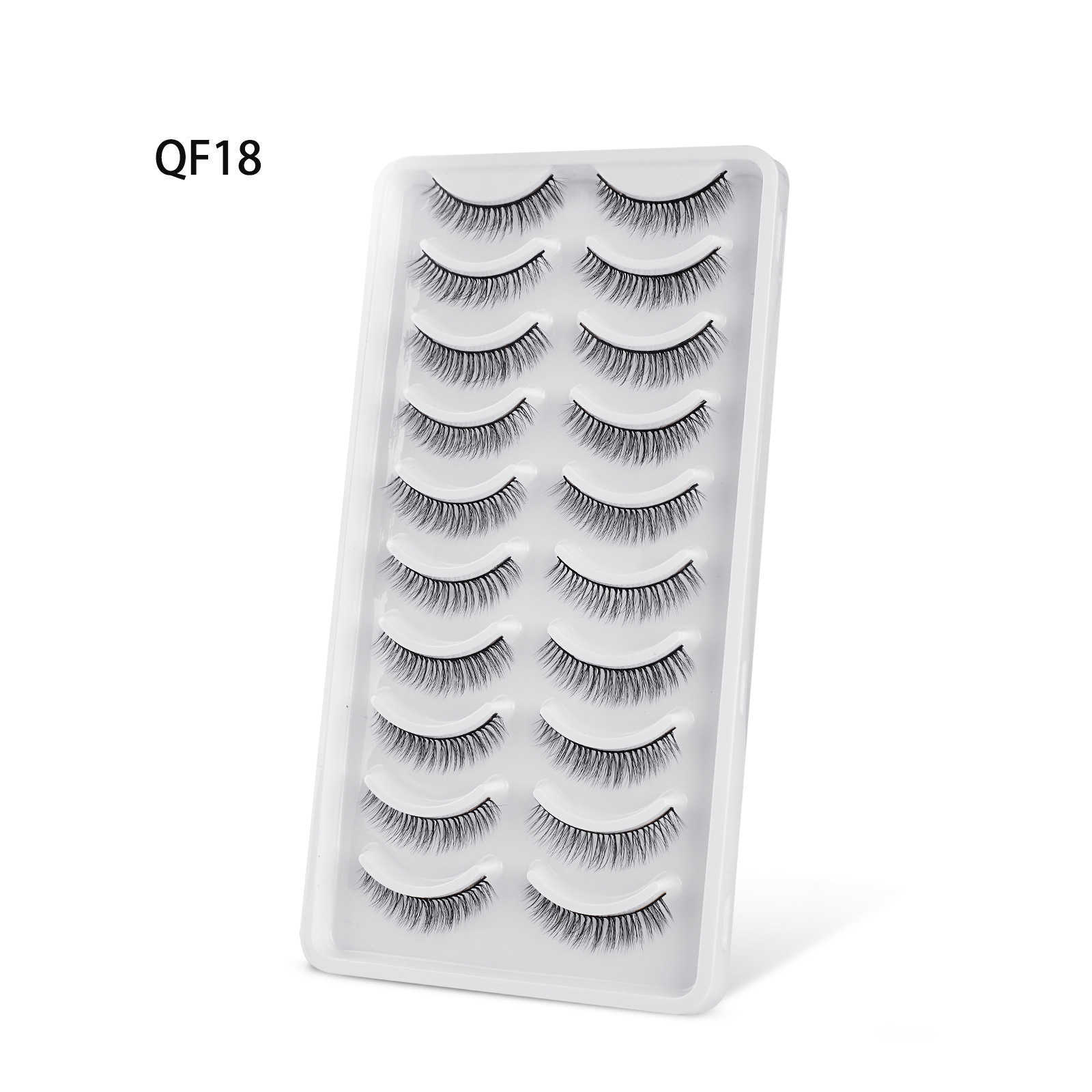10 pairs of 3D synthetic fiber simulation hard stem false eyelashes simple and natural three-dimensional eyelashes W250324