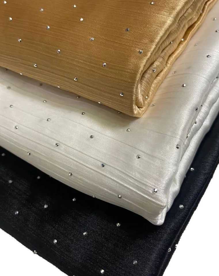 Summer soft wrinkles shiny wrinkles satin long scarves gauze Rhine stone scarves Muslim wrap smooth scarves silk shawls X250324