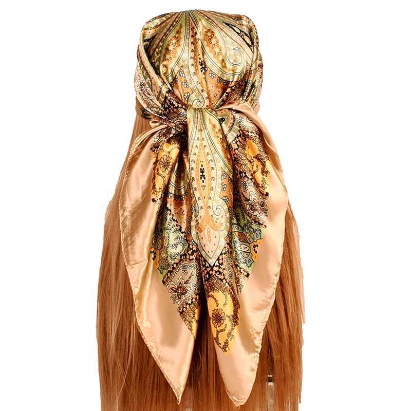 Spring new cashmere 90 square silk scarf full-size retro printed scarf X2503241