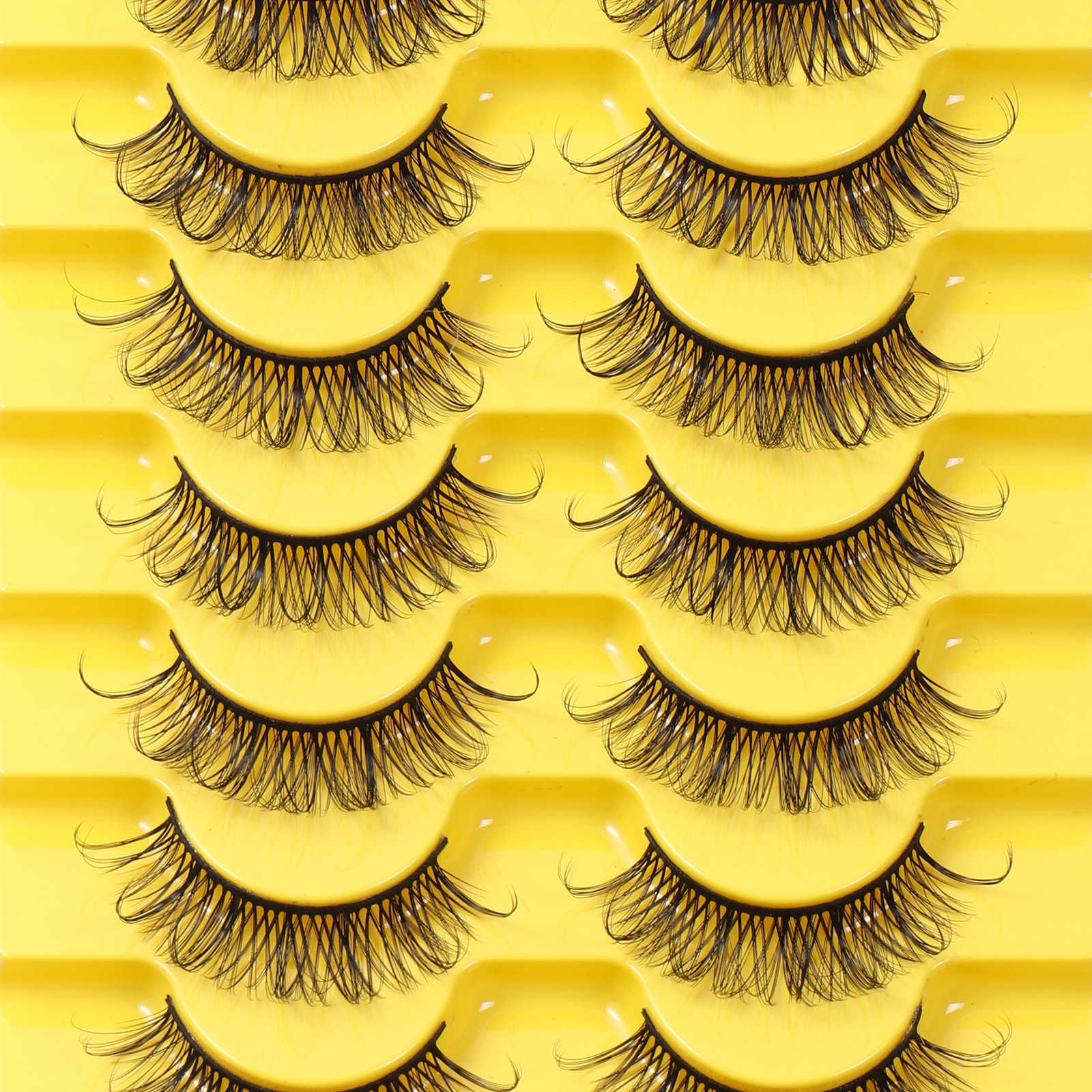 New 10 pairs of boxed false eyelashes naturally soft and thick simulated synthetic eyelashes W250324
