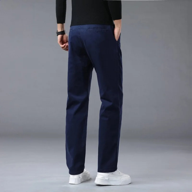 190cm tall mens long pants summer straight Chino Trouser stretch cotton office legs 115 110cm 250322 - view 6