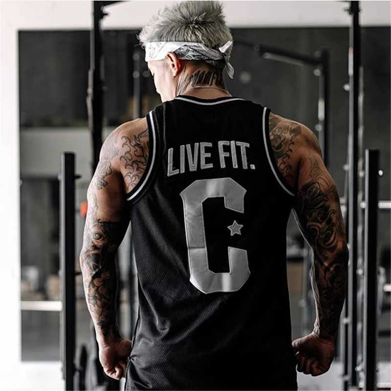 Brand gym workout mens vest patch fitness sleeveless strapless shirt mens bodybuilding sportswear vest X250324