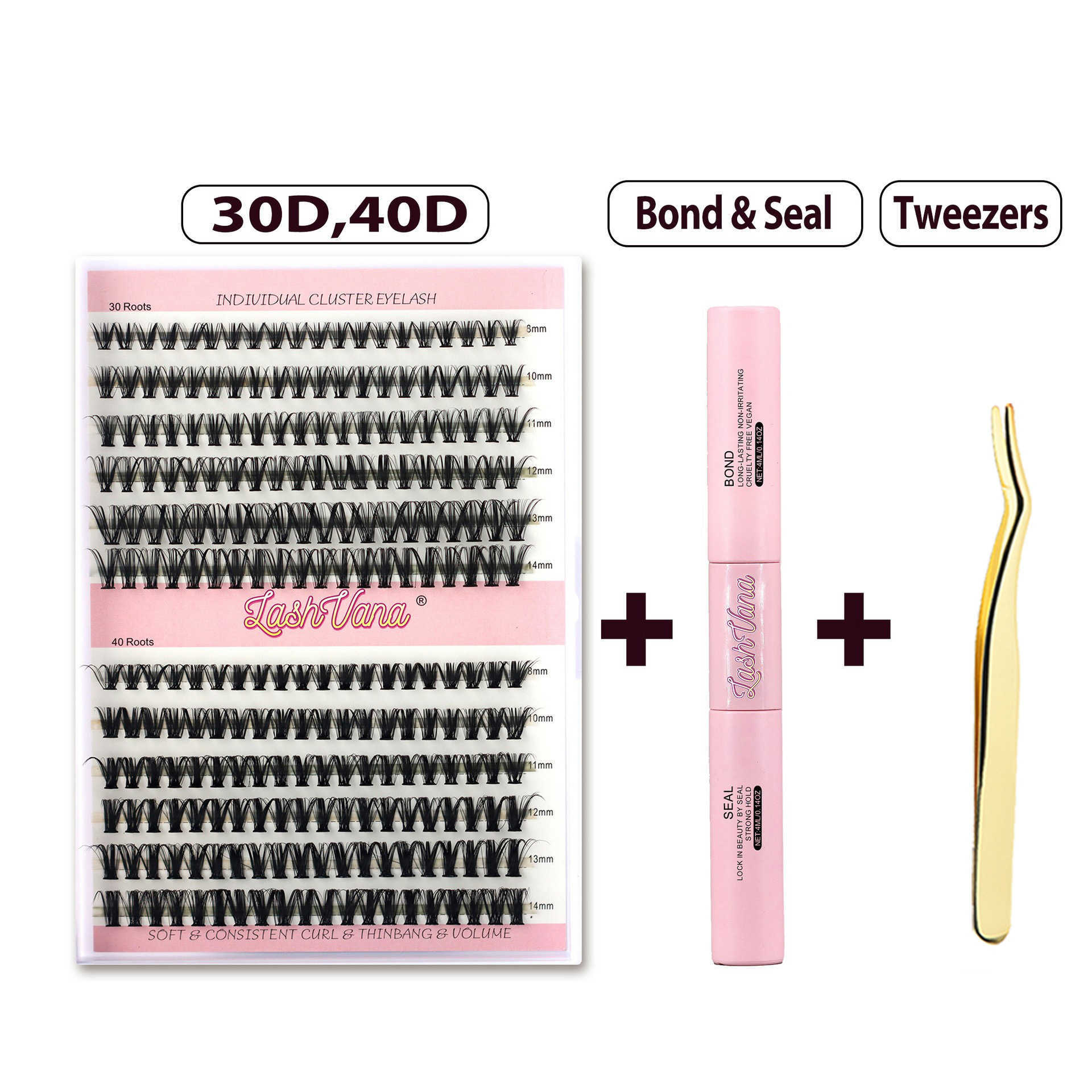 DIY large capacity eyelash cluster thick and curled eyelashes self grafting flat vacation eyelashes W250324