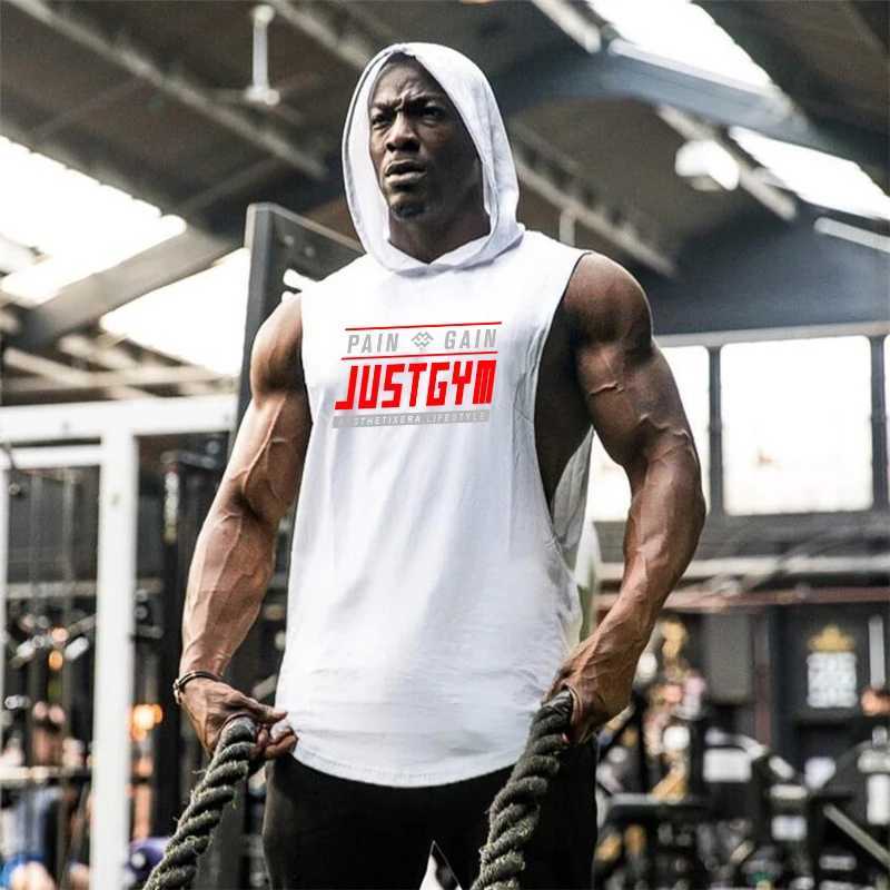 Muscleguys brand clothing gym hoodie vest mens fitness hoodie Stringer hoodie training single sleeve fitness shirt X250324