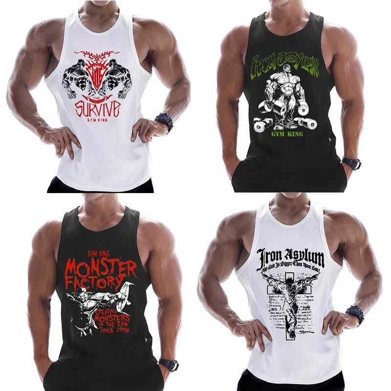 Fitness clothing mens muscle shirt cotton mens vest fitness mens sportswear vest sleeveless vest X250324