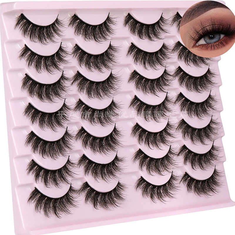 14 pairs of imitation mink explosive fur false eyelashes with three-dimensional curling thick and messy imitation of real and fake eyelashes W250324