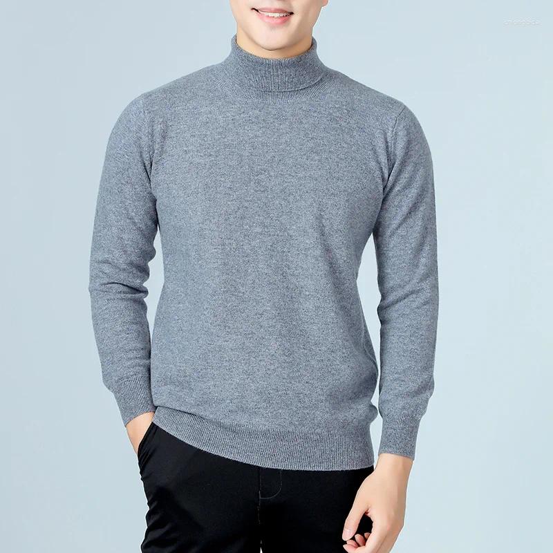Mens Sweaters Autumn Winter Men Sweater Long Sleeve Turtleneck Pullover Merino Wool Warm Solid Cashmere Knitted Basic Casual Clothes Top