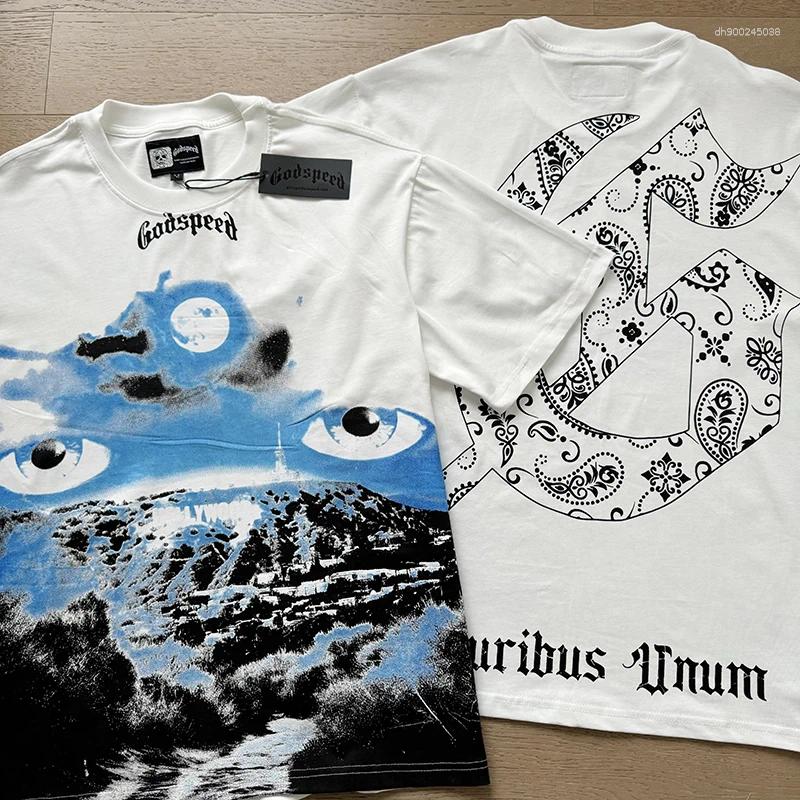 Men's T Shirts Godspeed T-shirt Streetwear Statue Of Print Casual Hip-Hop Round Neck Short Sleeve GOD SPEED Top Tee