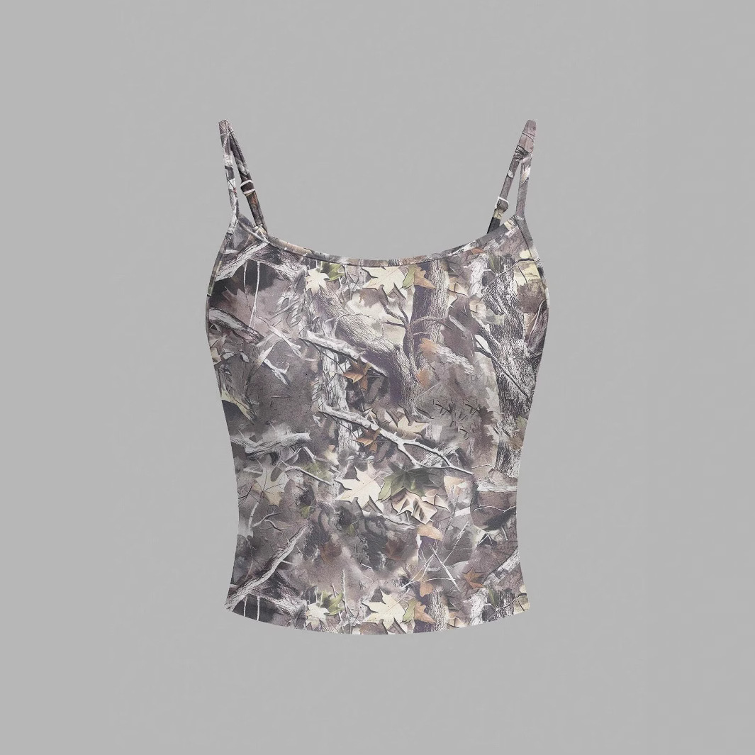 2025 New Hot Girl Women's Summer New Strapless Printed Top Designer Tank Top Strap Printed Outdoor Slimming Open Umbilical Sleeveless Temperament