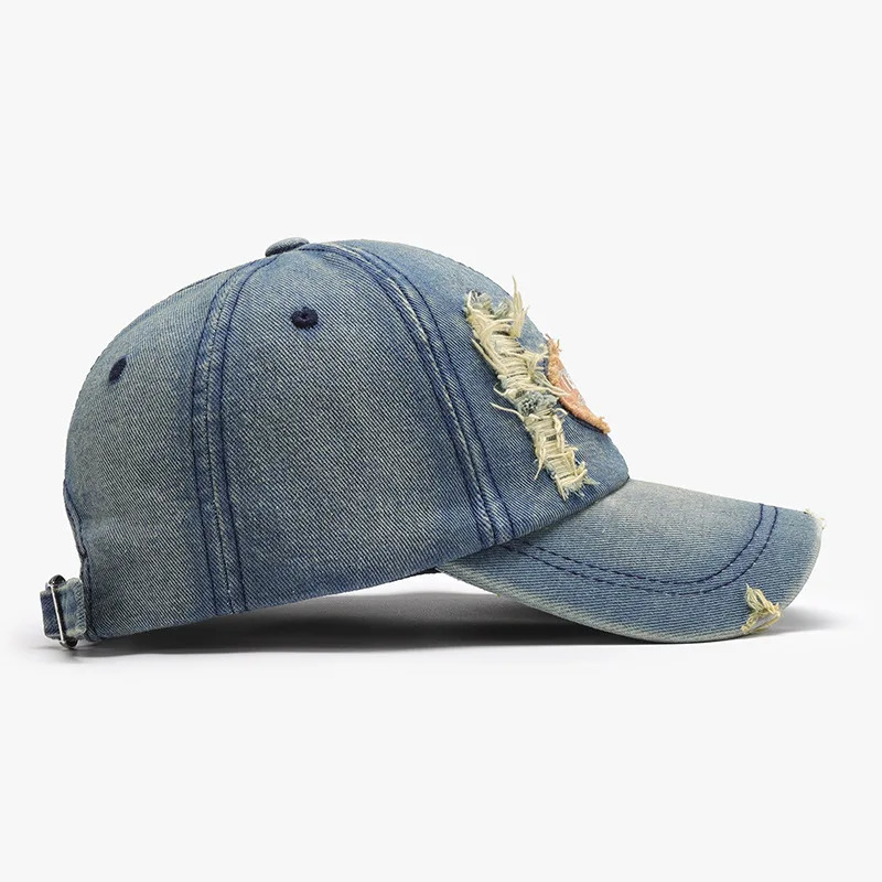 Hole Washed Soft Top Letters Fashion All-Match Men Baseball Cap Outdoor Windproof Breathable Womens Peaked visors 250320