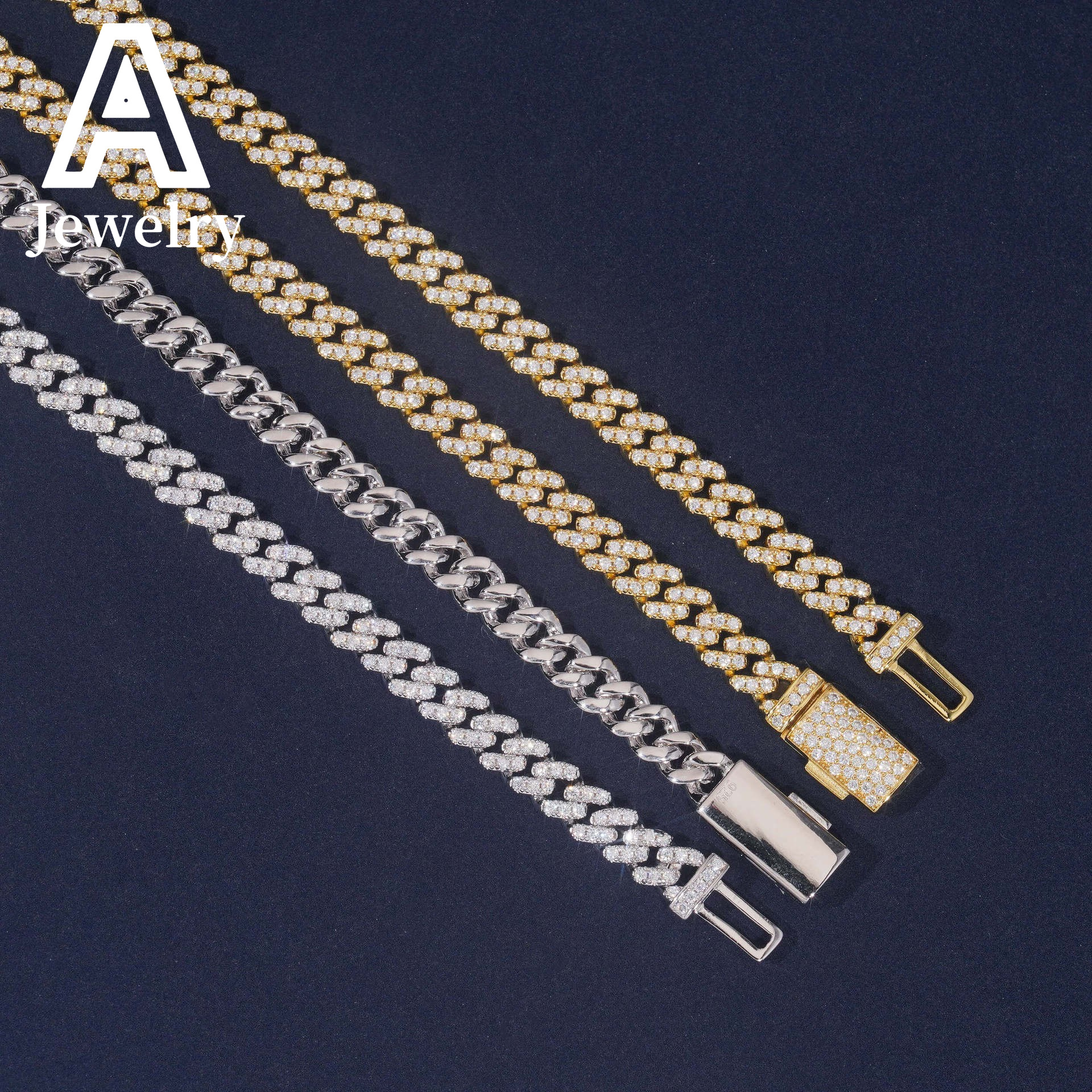 6mm Diamond Iced Out Cuban Link Chain 925 Sterling Silver Moissanite Necklace Hip Hop Jewelry Necklace Bracelet