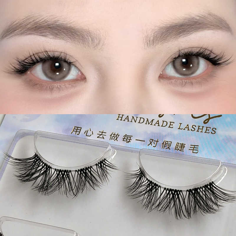 Fox Eye Thick Makeup False Eyelash Atmosphere Stage Eye Tail Elongation Exaggerated and Dazzling Single Cluster Cross GM30 W250324