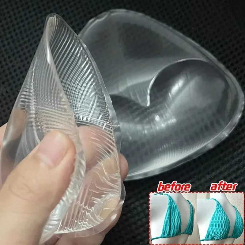 2PCS chest push up adhesive bra thick sponge breast pad chest push up enhanced silicone detachable insert swimsuit invisible braXJ250324