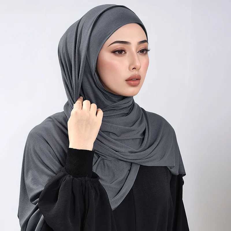 2/Pcs solid modular headscarf with Fl cover bottom cap suitable for Muslim headscarf Ramadan headscarf Islamic headscarf womens headscarf set X250324
