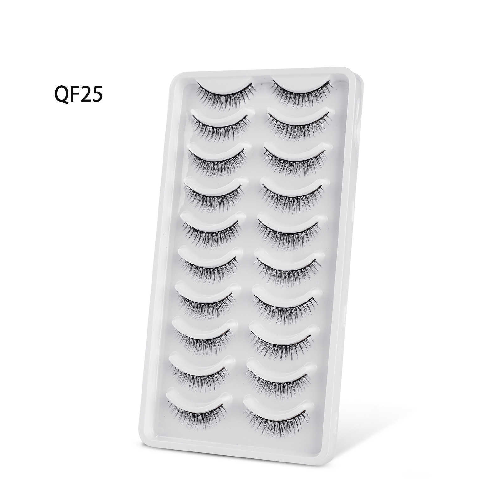 10 pairs of 3D synthetic fiber simulation hard stem false eyelashes simple and natural three-dimensional eyelashes W250324