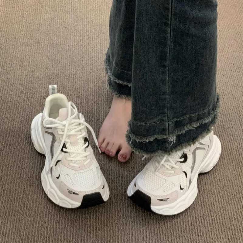 Womens Luxury Chunky sports shoes with mesh breathability increase internal coaching sports and leisure womens fitness vulcanized shoesXJ250324
