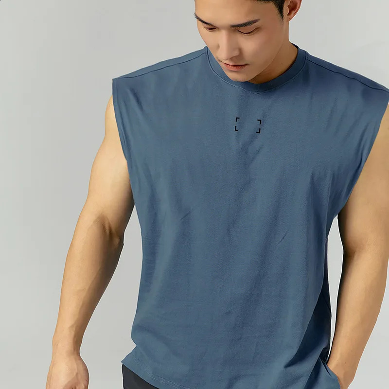 Gym fitness vest mens casual outdoor summer fashion sleeveless shirt muscle vest top-level sportswear 250321