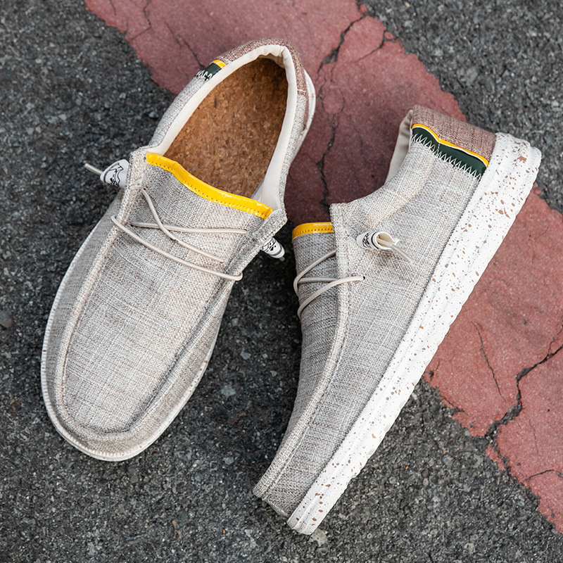 Men Casual Shoes Fashion Soft Canvas Shoes Breathable Mens Walking Flat Sneakers Outdoor Light Mens Shoes Vulcanize Shoes R250324