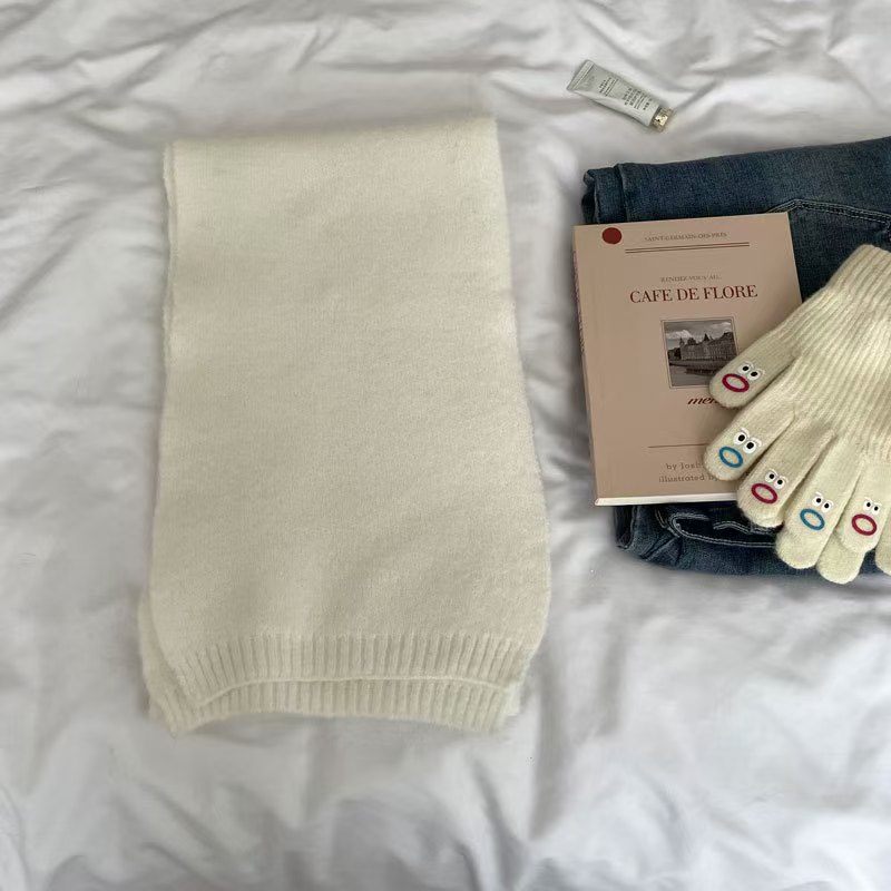 K213 High-end Korean order! Pure color cashmere wool scarf knitted neck collar Dongdaemun Korean version factory wholesale
