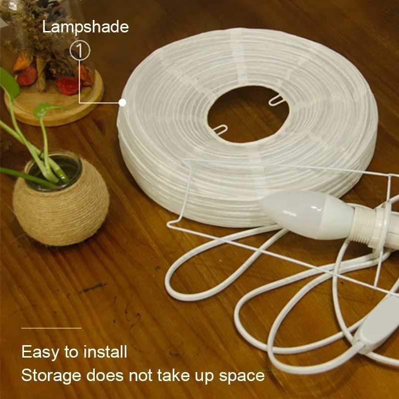 Japanese Lantern Led Table Lamp Living Room Bedroom Bedside Rice Paper Lights Study Homestay Art Creative Decor Table LightsC250324