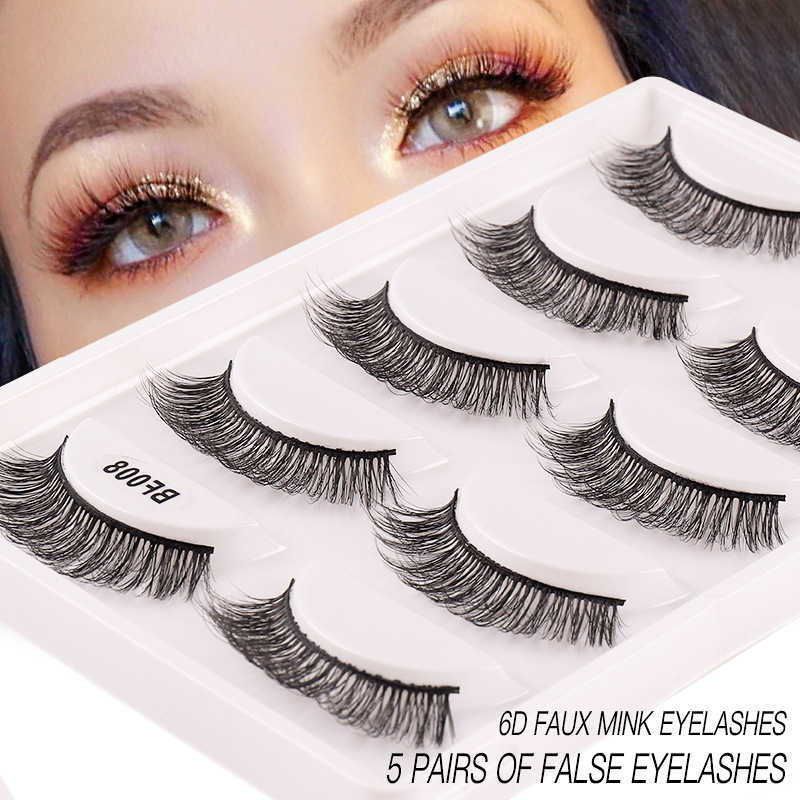 Eyelashes fake eyelashes natural synthetic fiber five pairs thick eyelashes fake eyelashes W250324