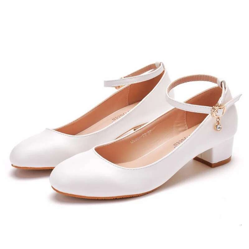 XIHAHA New Fashion Women Drill Sexy Dance Full Dress Thin Woman Round Head Shoe White Marry Sandals with Single Shoes