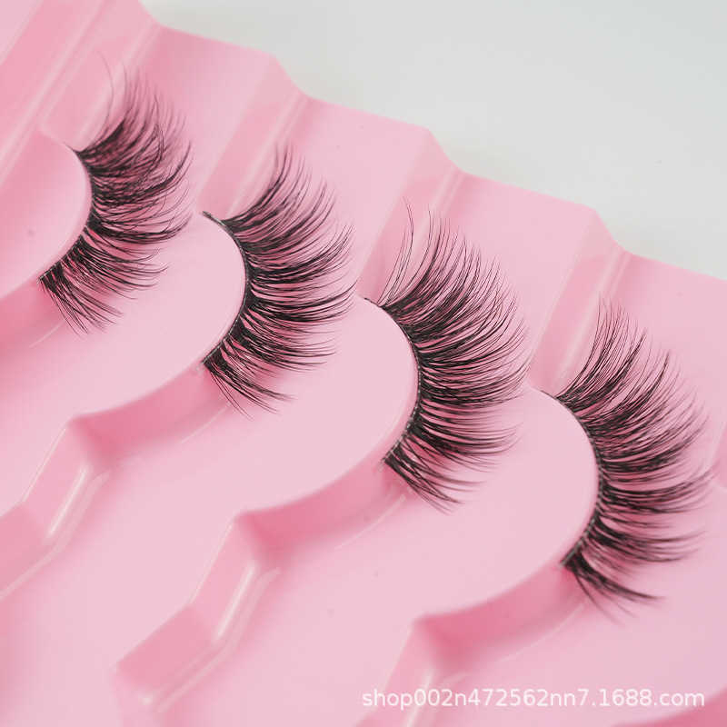 Sweet and cool style elongated eye corners enlarged eyes large capacity false eyelashes half eye slanted fly style fox style eyelashes W250324