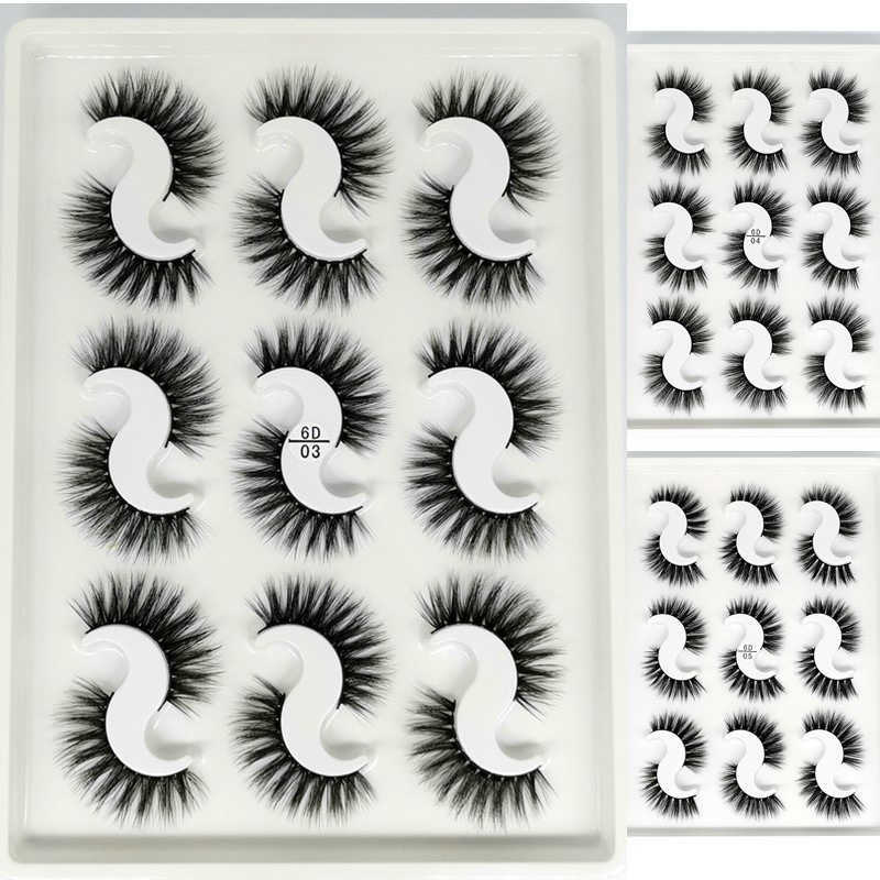 6D 3D False Eyelash Handmade Natural Thickening 9-Pair Set Eyelash W250324
