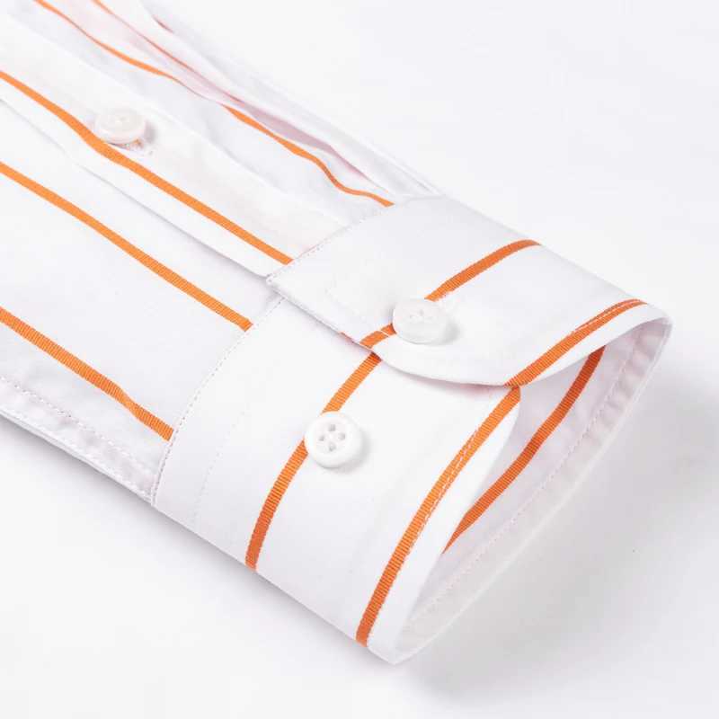 British style soft 100% cotton fashionable shirt with single patch pocket long sleeved standard fit button up mens casual striped shirt X250324