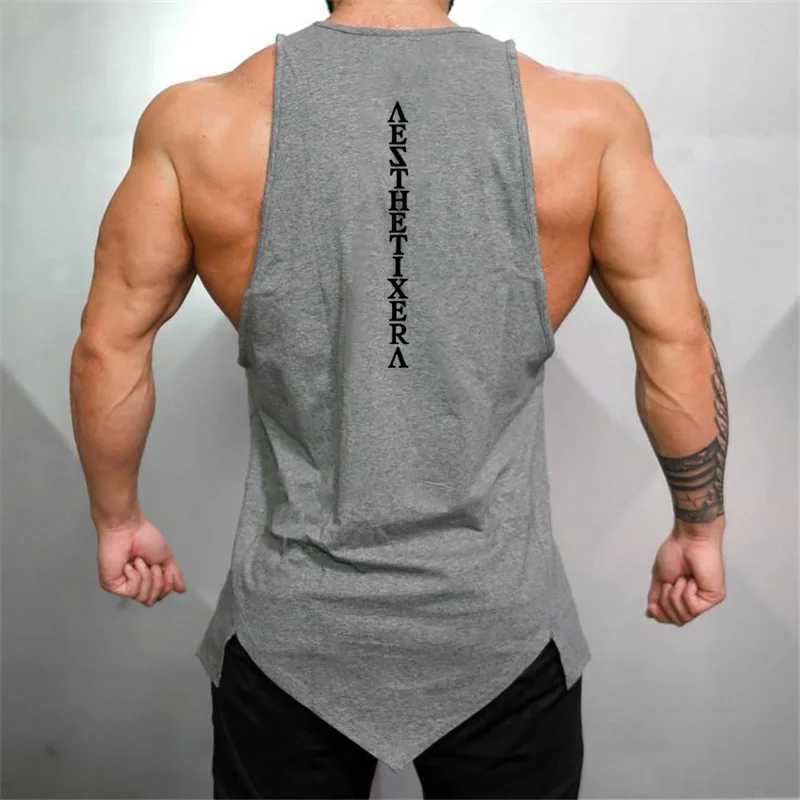 Muscleguys Gym Stringer Clothing Fitness Tank Top Mens Fitness Single Sleeve Pure Cotton Muscle Tank Underwear X250324