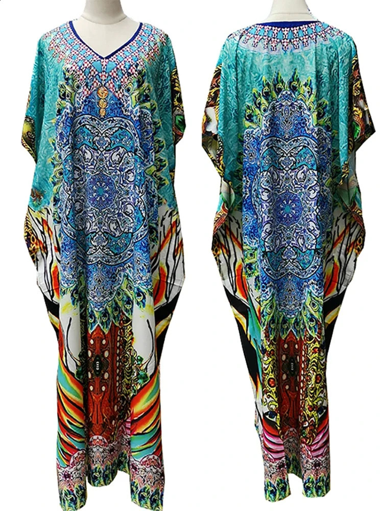Cover Ups Moo Moos Kaftan Womens Robe Flat Bottom Cafe Swimsuit Pareos Beachwear Bathing Suit Maxi Dress 250324