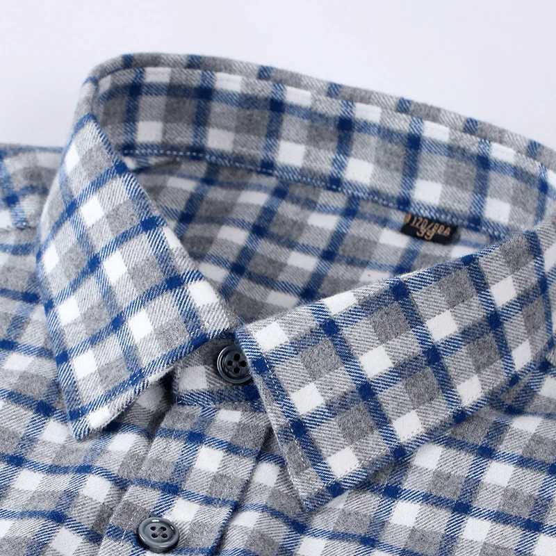 2024 high-quality 100% pure cotton Plus size 5xL mens long sleeved shirt fashionable plain casual striped dress business work mens shirt X250324