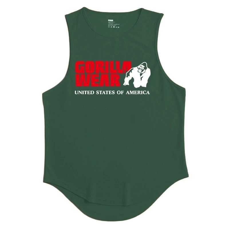 Gym mens clothing fitness clothing fitness shirts fitness vests mens vests single piece muscle Stringer T-shirts tops X250324