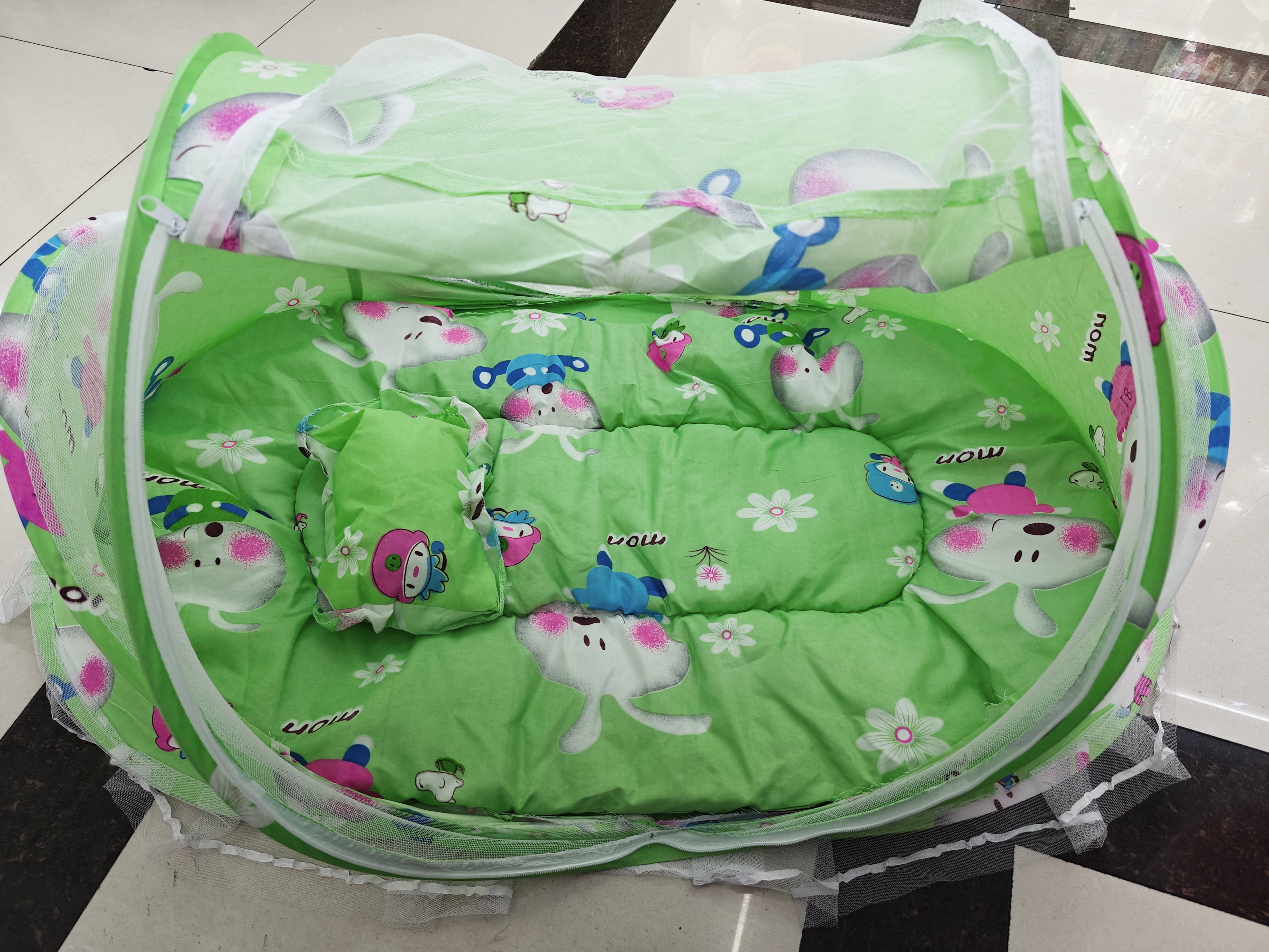 Jiaobao Little White Rabbit Three Piece Baby Mosquito Net Set