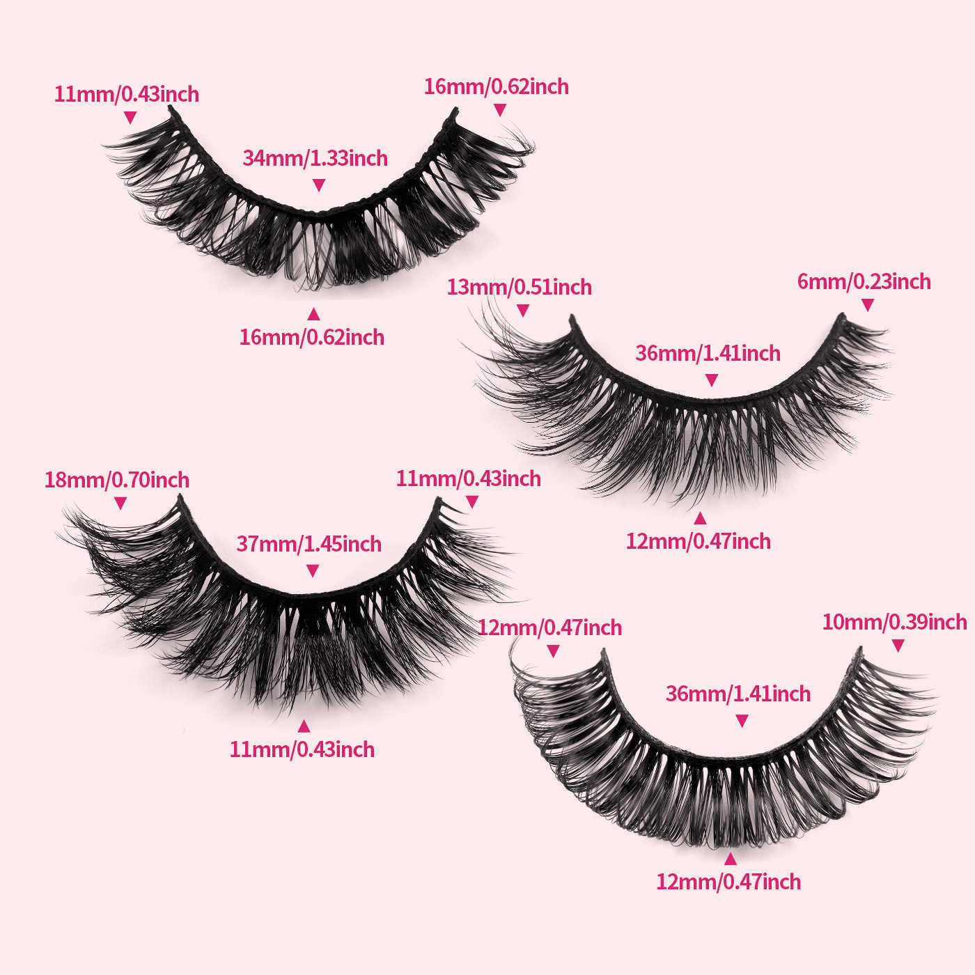 20 boxes of mixed natural curled false eyelashes thick eyelashes exaggerated eyelashes W250324