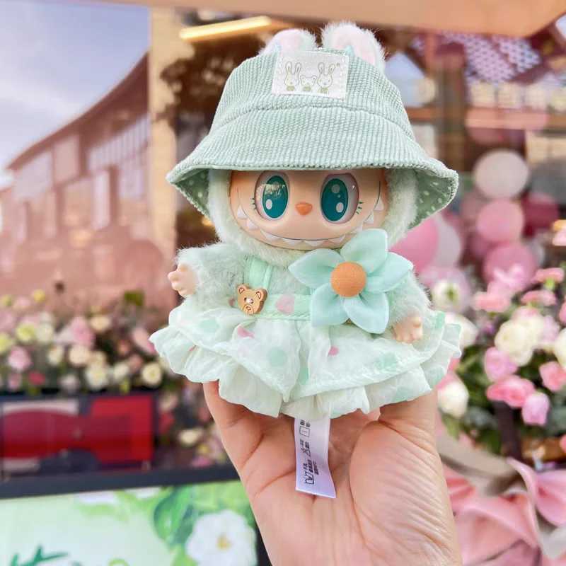 Suitable for 17cm Labubu doll set pleated snowflake hair clip set fishermans hat Labubu clothing Ropa LabubuXJ250324