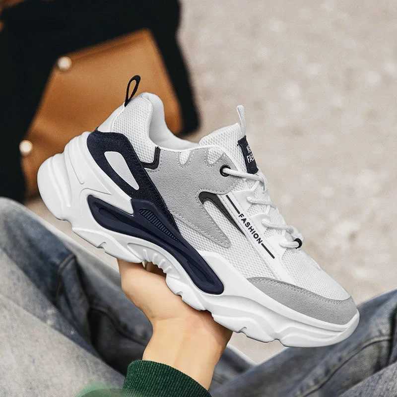 Mens shoes 2025 new summer breathable casual sports shoes suitable for mens students running teenagers height increase dad trend shoesXJ250324