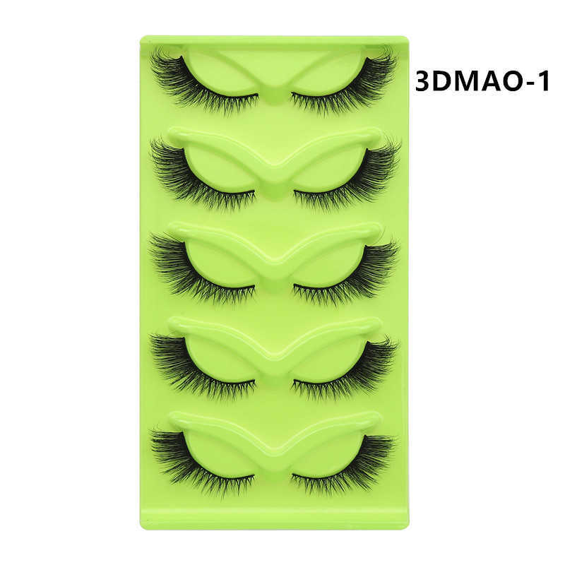 Five Pair Fox Eyelash Cat Eye Fox Series False Eyelash Tail Thick Curly Extended Edition W250324