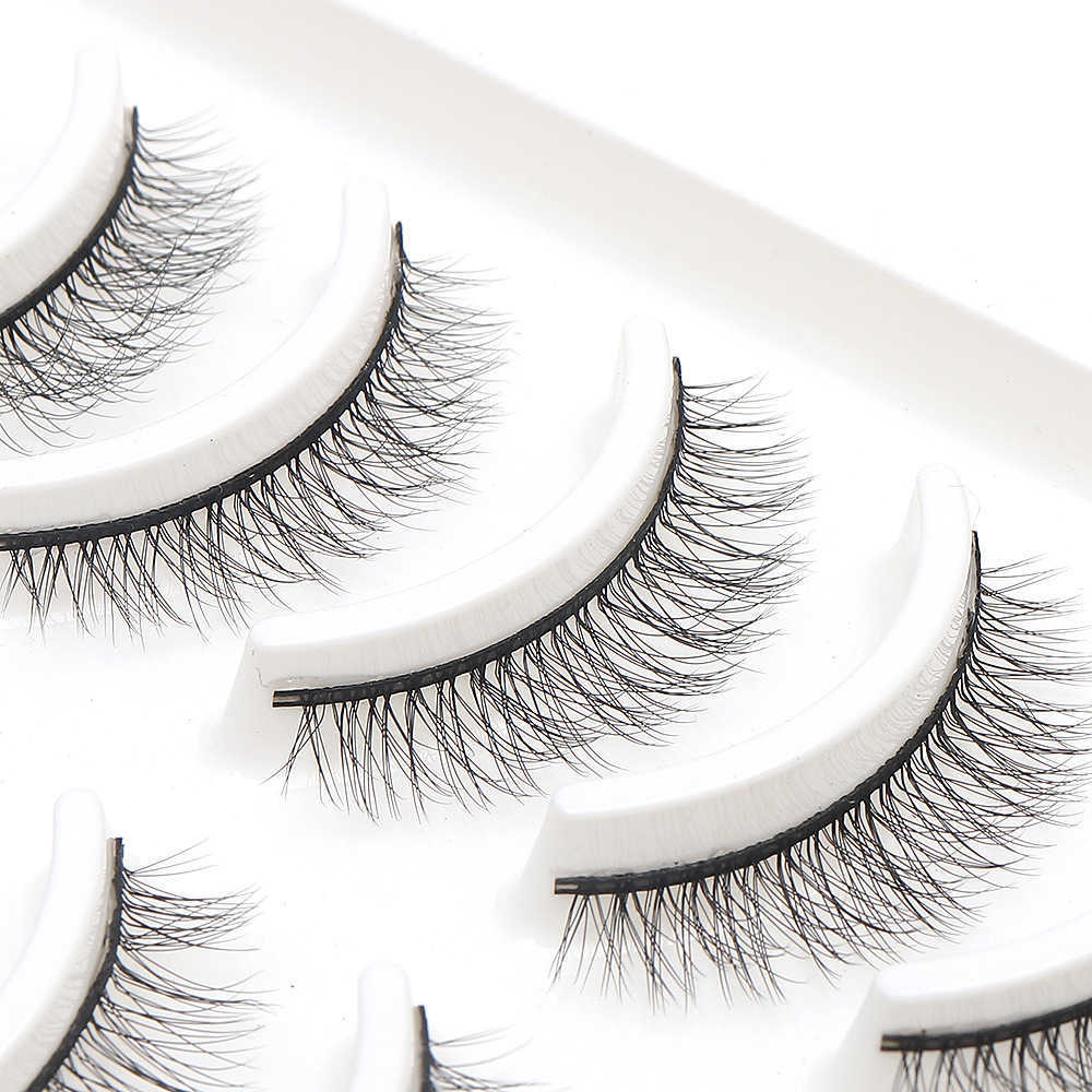 10 pairs of 3D synthetic fiber simulation hard stem false eyelashes simple and natural three-dimensional eyelashes W250324
